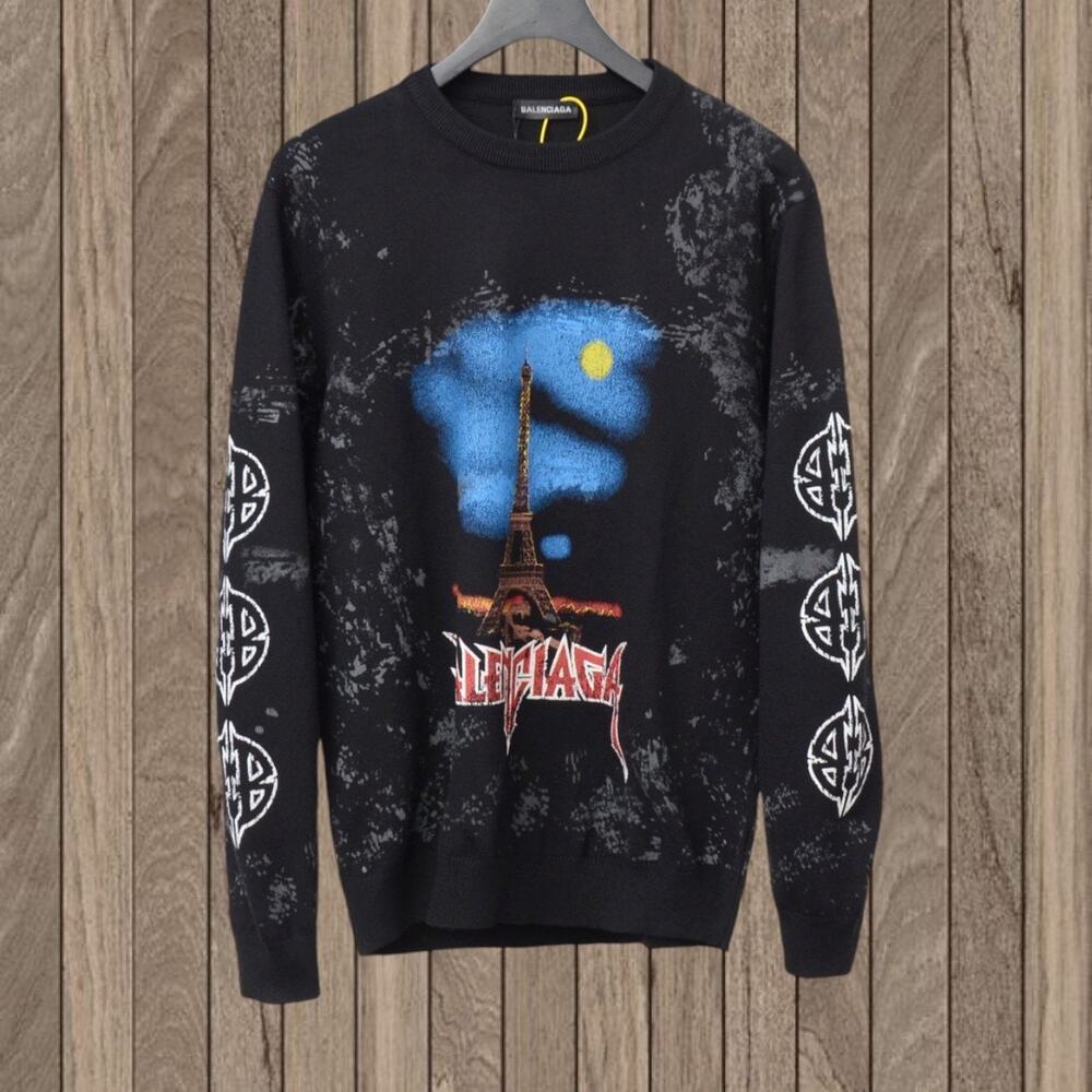 Balenciaga Black Crew Neck Top
